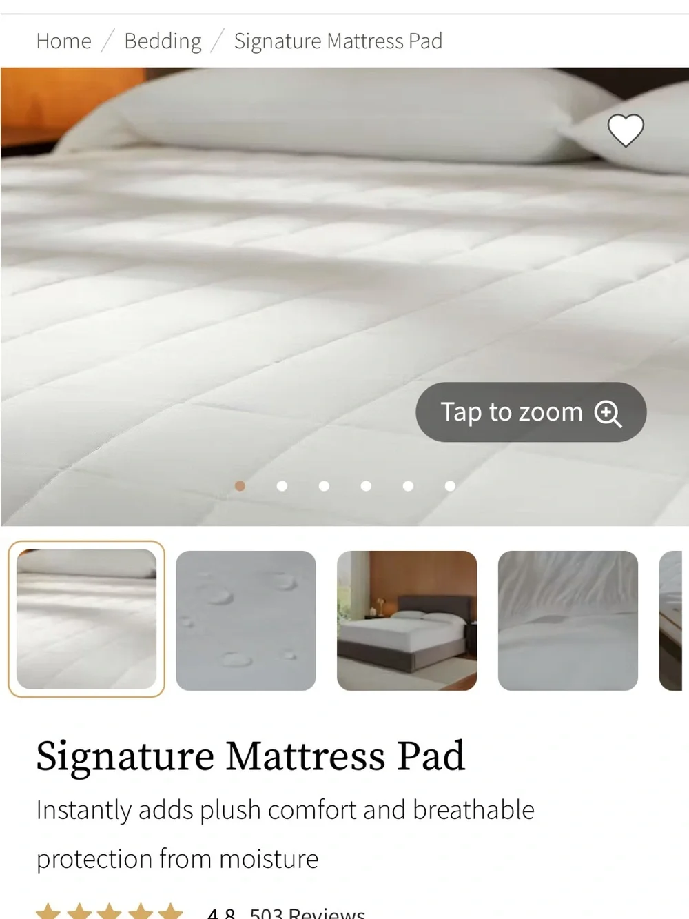Signature Mattress Pad - White